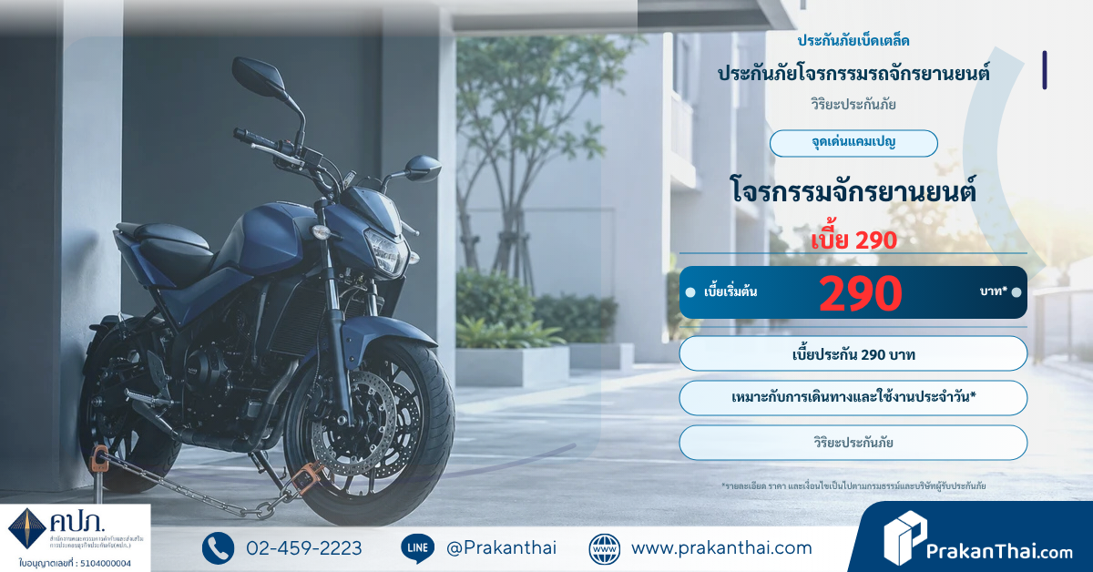 ประกันภัยโจรกรรมรถจักรยานยนต์