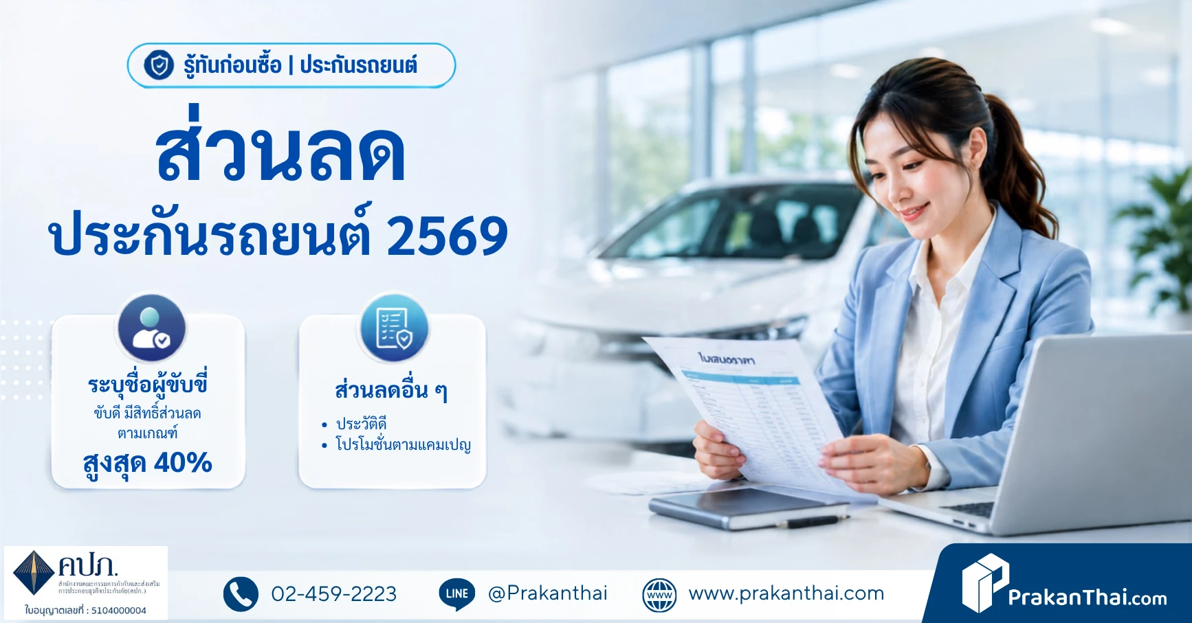 ส่วนลดประกันรถยนต์ 2569 มีอะไรบ้าง? ลดจริงกี่เปอร์เซ็นต์